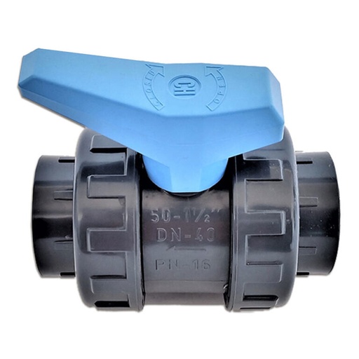 [560201] VALVULA BOLA PVC CED 80 DOBLE TUERCA 2"