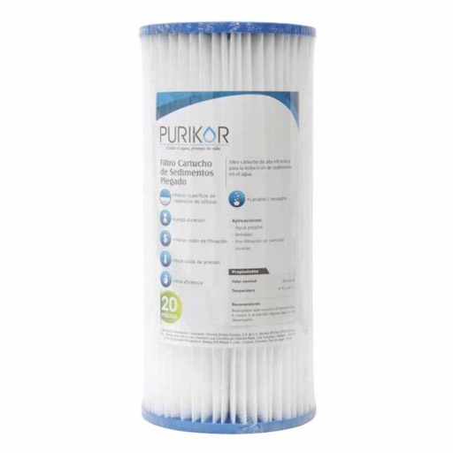 [PKCPL4.5X10X5] CARTUCHO PLISADO 4.5X10 PURIKPOR 5 MICRAS